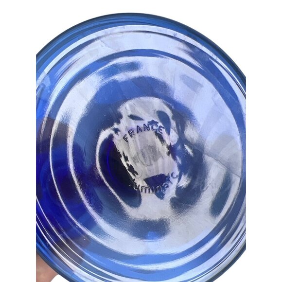 Set Of 6 Luminarc France Cobalt Blue Crystal Goblets 3-6oz 3-8oz Barware Stemwar - Picture 7 of 7